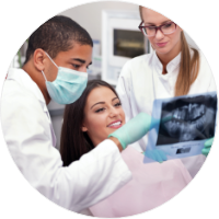 woman being shown xray